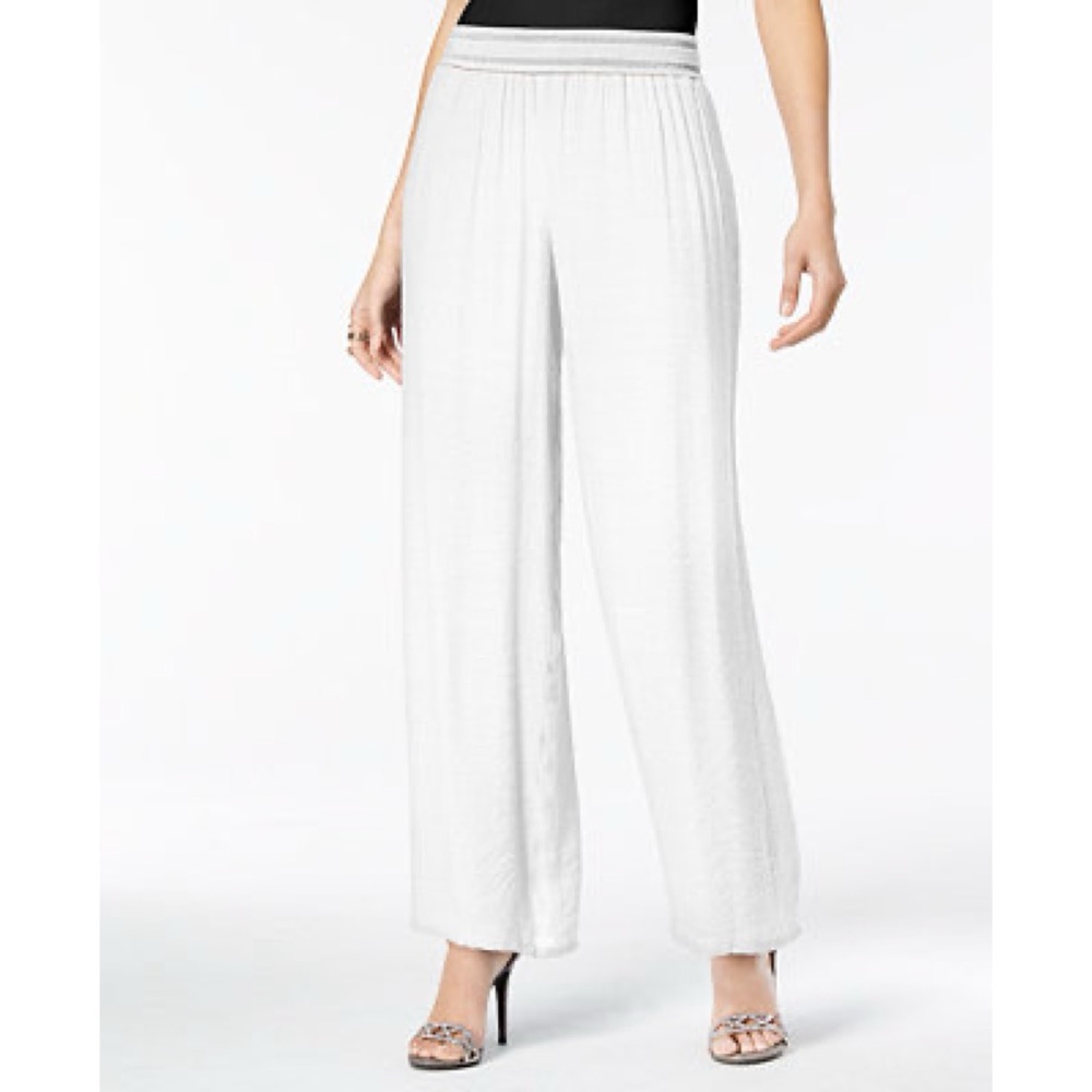 Thalia Sodi Wide Leg Pants in White & Gold Women's Size XS